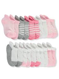 Stepping Stones Baby Girls Striped Mary Jane 10 Pack Low Cut Socks