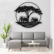 Elephant Family Metal Wall Art Metal