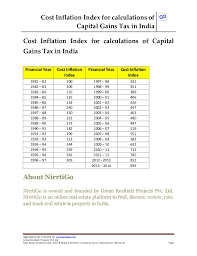 Capital Gains Index Table Trade Setups That Work
