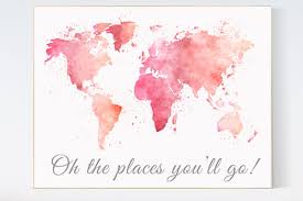 World Map Wall Art Oh The Places You