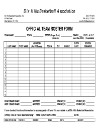team roster forms and templates