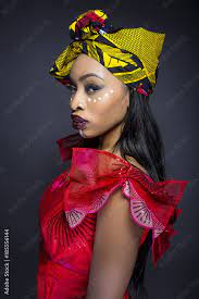 black female showing african pride by