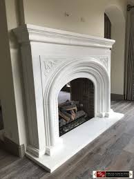 Master Sitting Carved Stone Fireplace