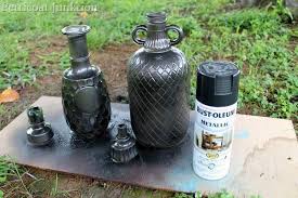 Painted Glass Bottles Diy Spray Paint