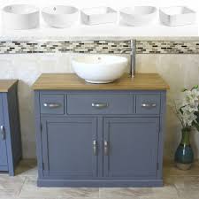 Grey Cabinet Wash Stand With Ceramic Basin