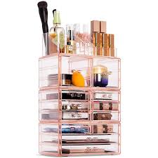 sorbus pink clear makeup organizer mup