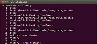 bash history in the linux or macos terminal