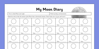 My Moon Diary Teacher Made