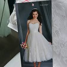 Nwt Alfred Angelo Tea Length Lace Wedding Dress Nwt