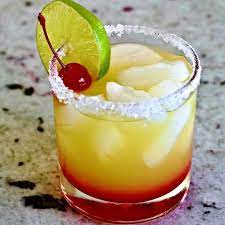 Tequila Sunrise Margarita on the Rocks | Homemade Food Junkie