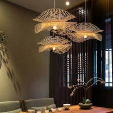Double Bamboo Lamp Shade Pendant Lamp