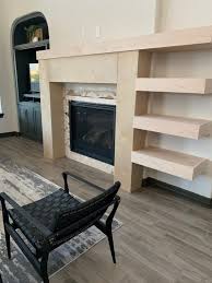 Modern Fireplace With Floating Shelves