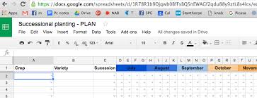 successional planting spreadsheet tool