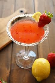 fresh strawberry lemon drop martini