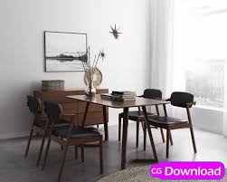 nordic dining table chair 3d