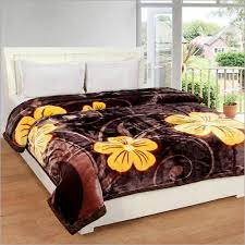 double bed fl print mink blanket