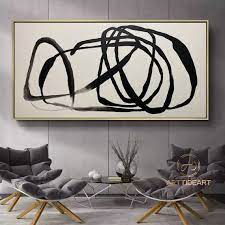 Large Black And White Wall Art Abstract