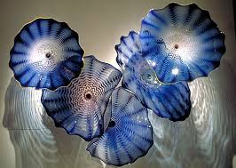 Hot Item Blue Murano Glass Plates Wall