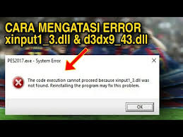 d3dx9 43 dll is missing pes 2017
