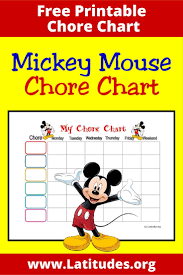 Free Mickey Mouse Chore Chart Chore Chart Kids Printable