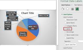 how to add percentages to pie chart in