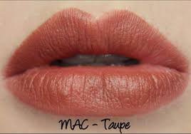 mac matte lipstick taupe on