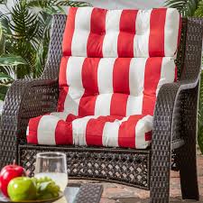 Wicker Woven Patio Chair With Red And