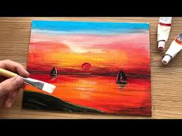 Sailboat step by step acrylic painting (colorbyfeliks). Seascape Acrylic Tutorials For Beginners Bestofcourses