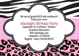 Zebra Leopard Print Birthday Party Invitations