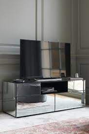 glass tv unit mirror tv stand