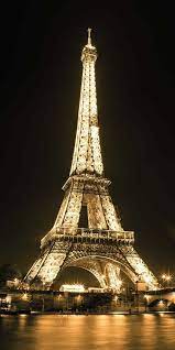 Eiffel Tower Paris France Gold Canvas