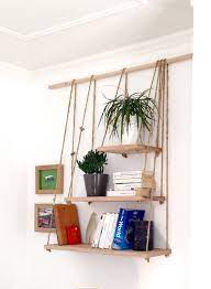 Etagères suspendues en bois et corde #mydiy #homemade | Déco chambre bois,  Etagere deco, Idée déco chambre