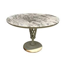 Weathered Marble Top Iron Patio Table