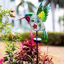 Solar Garden Lights Metal Hummmingbird
