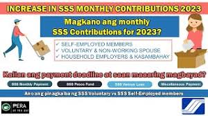 sss monthly contributions 2023 for self