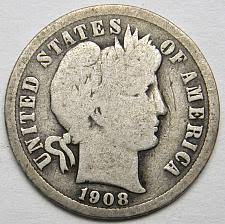 1908 Barber Dime Coin Value Prices Photos Info