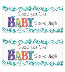 Babysitting Gift Certificate Template New Babysitter Date Night