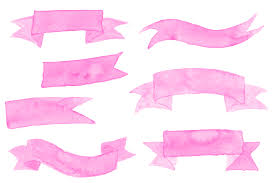 7 Pink Watercolor Ribbon Banner Png Transparent Onlygfx Com