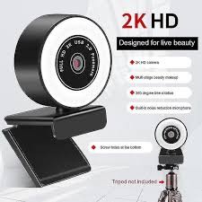 1080p 2k hd webcam with ring fill light