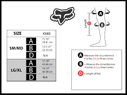 Fox Launch Pro Knee Pad Size Guide