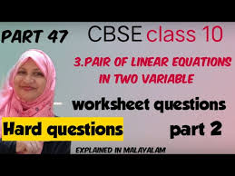Chapter 3 Pair Of Linear Equations In