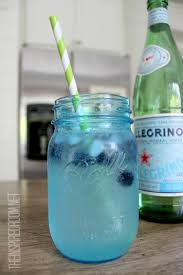 pellegrino lime with blueberry ice