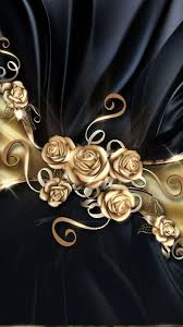 Golden Rose Design Wallpaper
