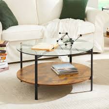 2 Tier Modern Round Coffee Table With