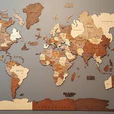 Map Home Wall Decor Wood Canada