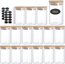 Glass Jars With Bamboo Lids Set Glass