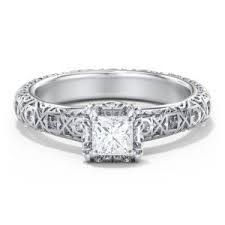 Diamond Solitaire Ring With Pierced Hollow Band Jewlr