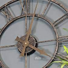 rustic metallic wall clock black