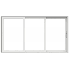 White Vinyl 3 Panel Prehung Patio Door