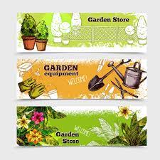 free vector garden banner set